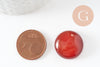 Cabochon rond cornaline naturelle orange 20mm, cabochon création bijoux pierre naturelle, X1 VALIDE