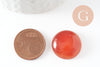 Cabochon rond agate naturelle teintée orange 20mm, cabochon création bijoux pierre naturelle, création bijoux, X1 VALIDE