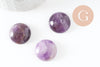 Cabochon rond amethyste naturelle 20mm, cabochon création bijoux pierre naturelle X1 VALIDE