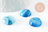 Cabochon rond agate naturelle teinté bleu 16mm, cabochon création pierre naturelle, X1 VALIDE