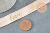 Cinta elástica oro rosa melocotón LOVE EFJF, pulsera EVJF, cinta de boda, suministro creativo, scrapbooking, 16mm, 1 metro-G1523