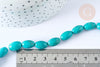 A RENOUVELER-Perle Howlite ovale teintée turquoise foncé naturelle 12mm,pierre,lot de 5, X1 G8743