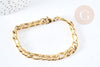 Bracelet Gourmette très grosse maille acier 304 inoxydable doré 14k-21mm, création bracelet acier doré inoxydable sans nickel, x1 G8712