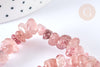 Bracelet élastique chips quartz fraise naturel 50mm, x1 (G7077)