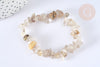 Bracelet élastique chips quartz rutile naturel 50mm, bracelet pierre naturelle energie positive, bracelet lithothérapie, X1 G7078