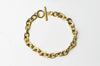 Bracelet grosse maille acier doré 14k 22cm, x1 (G4198)