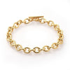 Bracelet grosse maille acier doré 14k 22cm, x1 (G4198)