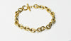 Bracelet grosse maille acier doré 14k, création bijoux,bracelet acier doré inoxydable,sans nickel, 22cm, X1, G4198