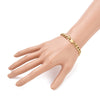 Bracelet grosse maille figaro gourmette acier doré 14k, création bijoux,bracelet acier doré inoxydable sans nickel, 20cm G4447