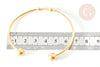 Bracelet jonc ouvert finition boule 2mm acier 304 inoxydable doré 50~65mm, doré inoxydable, bracelet sans nickel, x1 G7734