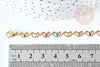 Bracelet lunes acier doré 304 inoxydable émaillé multicolore 25mm, idée cadeau anniversaire fête des mères femme, x1 G8800