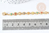 Bracelet médailles acier doré 304 inoxydable émaillé multicolore 25mm, idée cadeau anniversaire fête des mères femme, x1 G8798