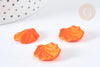 Breloque coquillage orange acrylique effet caoutchouc 20 mm, perles plastique,x5 G7277