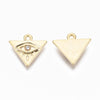 Breloque triangle oeil protecteur zamac doré 18k cristal zircon 9mm,sans nickel, pendentif chance, x1 G6007