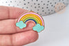 Broche arc-en-ciel zamac doré 23x33mm, customisation vêtement, x1 G7846