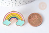 Broche arc-en-ciel zamac doré 23x33mm, customisation vêtement, x1 G7846