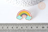 Broche arc-en-ciel zamac doré 23x33mm, customisation vêtement, x1 G7846