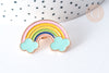 Broche arc-en-ciel zamac doré 23x33mm, customisation vêtement, x1 G7846