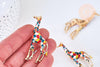 Broche girafe multicolore laiton doré émaillé 59mm,x1 (G5557)