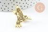 Broche oiseau colibri acier 304 inoxydable doré 30mm, x1 (G9783)