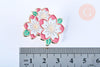 Broche pins Fleurs motif végétal doré émail blanc 30x25mm,broche dorée, décoration veste,x1 G6619