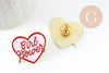 Broche pins coeur GIRL POWER émaillé rose 31mm, idée cadeau EVJF anniversaire x1 G9459