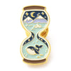 Broche pins sablier bleu baleine laiton doré émail 29.5x14mm,broche dorée,décoration veste,x1 G6234