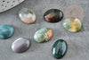 Cabochon agate mousse vert foncé, cabochon pierre ovale, cabochon agate naturelle,18x13mm, x1 G8221