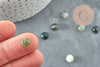 Cabochon rond agate mousse verte 8mm, cabochon rond, agate mousse naturelle, cabochon pierre,agate mousse, X1 G2422