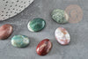 Cabochon agate mousse verte,agate naturelle, cabochon pierre,agate mousse,18 x 13mm, x1 G2067