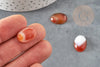 Cabochon agate naturelle orange rayé 18x13mm, cabochon pierre naturelle, x1 (G2395)