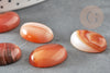 Cabochon agate orange rayée, cabochon ovale, cabochon agate,agate naturelle,pierre naturelle,18x13mm, X1 G5062