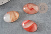 Cabochon agate rouge orange, cabochon ovale, cabochon agate,agate naturelle,18x13mm, X1 G1835