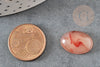 Cabochon agate rouge orange, cabochon ovale, cabochon agate,agate naturelle,18x13mm, X1 G1835