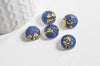 Cabochon disque résine translucide bleu paillette, cabochon pour création bijoux, 13mm, X5 G3797