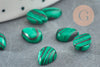 Cabochon dôme goutte malachite de synthèse 6x8mm, création bijoux pierre de , x1 G2807