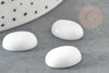 Cabochon dôme ovale porcelaine blanche, cabochon porcelaine, fait main,16x12mm, X1 G2821