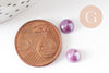 Cabochon dôme rond porcelaine irisé, cabochons, porcelaine violette, fait main,9mm, X20 (3 GR) G1550