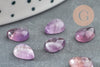 Cabochon goutte amethyste, cabochon goutte, amethyste naturelle, fabrication bijoux pierre naturelle,8x6mm, X1 G2271