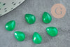 Cabochon goutte jade naturel teinté vert 8x6mm,cabochon création bijoux pierre, X1 G9026