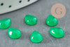 Cabochon goutte jade naturel teinté vert 8x6mm,cabochon création bijoux pierre, X1 G9026