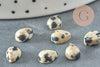 Cabochon goutte jaspe dalmatien,bijou pierre, cabochon rond,jaspe naturel, jaspe marron,cabochon 8x6mm,pierre naturelle, X1 G1892