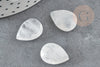 Cabochon goutte quartz facetté 18mm, cabochon goutte,cabochon cristal de roche,quartz naturel, X1 G5398