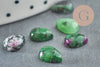 Cabochon goutte rubis sur zoisite naturelle 8x6mm, cabochon création bijoux pierre naturelle, X1 G2265