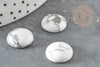 Cabochon howlite blanche, bijou pierre naturelle, cabochon Howlite, howlite naturelle,14mm, pierre naturelle, x1 G2823