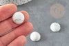 Cabochon howlite blanche, cabochon rond, cabochon Howlite, howlite naturelle,16mm, bijou pierre naturelle, X1 G2900