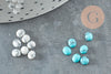 Cabochon howlite blanche turquoise, cabochon ovale, howlite de synthèse,4.5x4mm,pierre laboratoire,cabochon dôme, X10 G1727