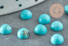 Cabochon howlite naturelle turquoise 6mm, cabochon rond en pierre naturelle, X1 G1010