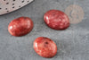 Cabochon jade marbré rouge, cabochon ovale, jade naturel,18 x13mm, cabochon pierre, pierre naturelle, X1 G2923