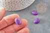 Cabochon jade naturel violet 14x10mm, cabochon ovale dôme, cabochon pierre naturelle, x1 G2233